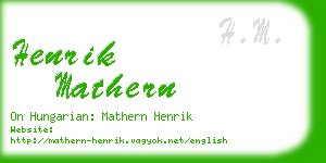 henrik mathern business card